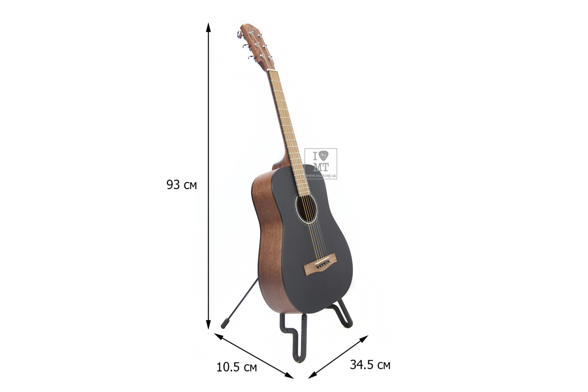 Гитара акустическая FENDER FA-15 STEEL 3/4 BLACK WN w/BAG